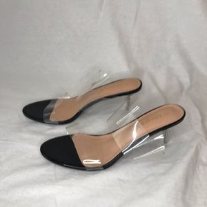 NWOT Allegra K clear slip on heels size 10